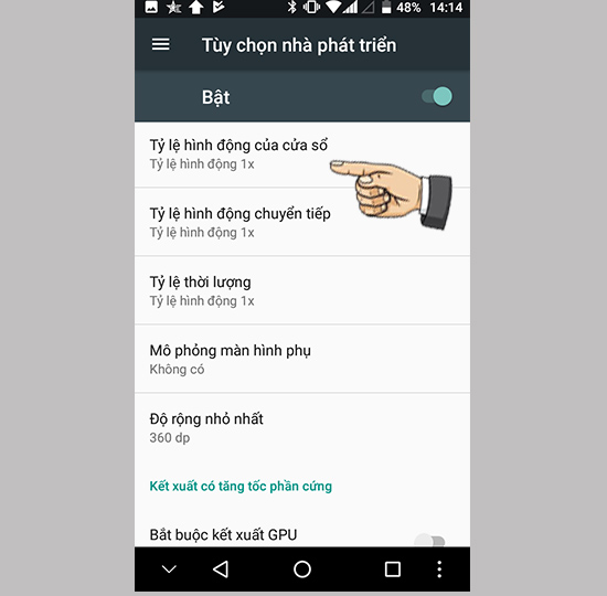 Đến các mục tỷ lệ hình động